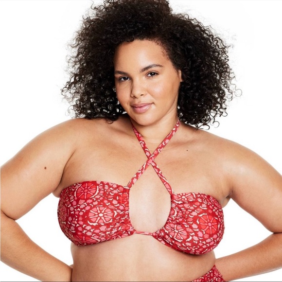 NWT Rhode for Target Zinnia Floral Print Bandeau Halter Bikini Top - Picture 4 of 7